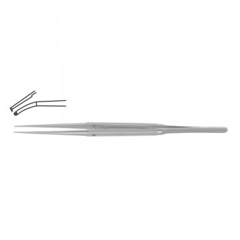 Diam-n-Dust™ Micro Dissecting Forcep Curved - 1 x 2 Teeth Stainless Steel, 23 cm - 9" Tip Size 6.0 x 0.7 mm